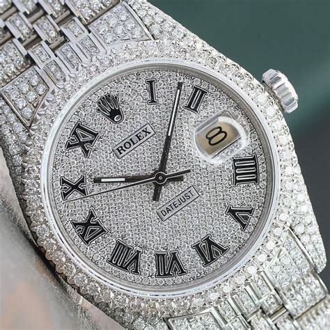 Iced Out Rolex Diamond 36mm Datejust Bust Down Watch